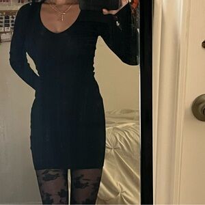 Revamped Classic Black Fitted Mini Dress